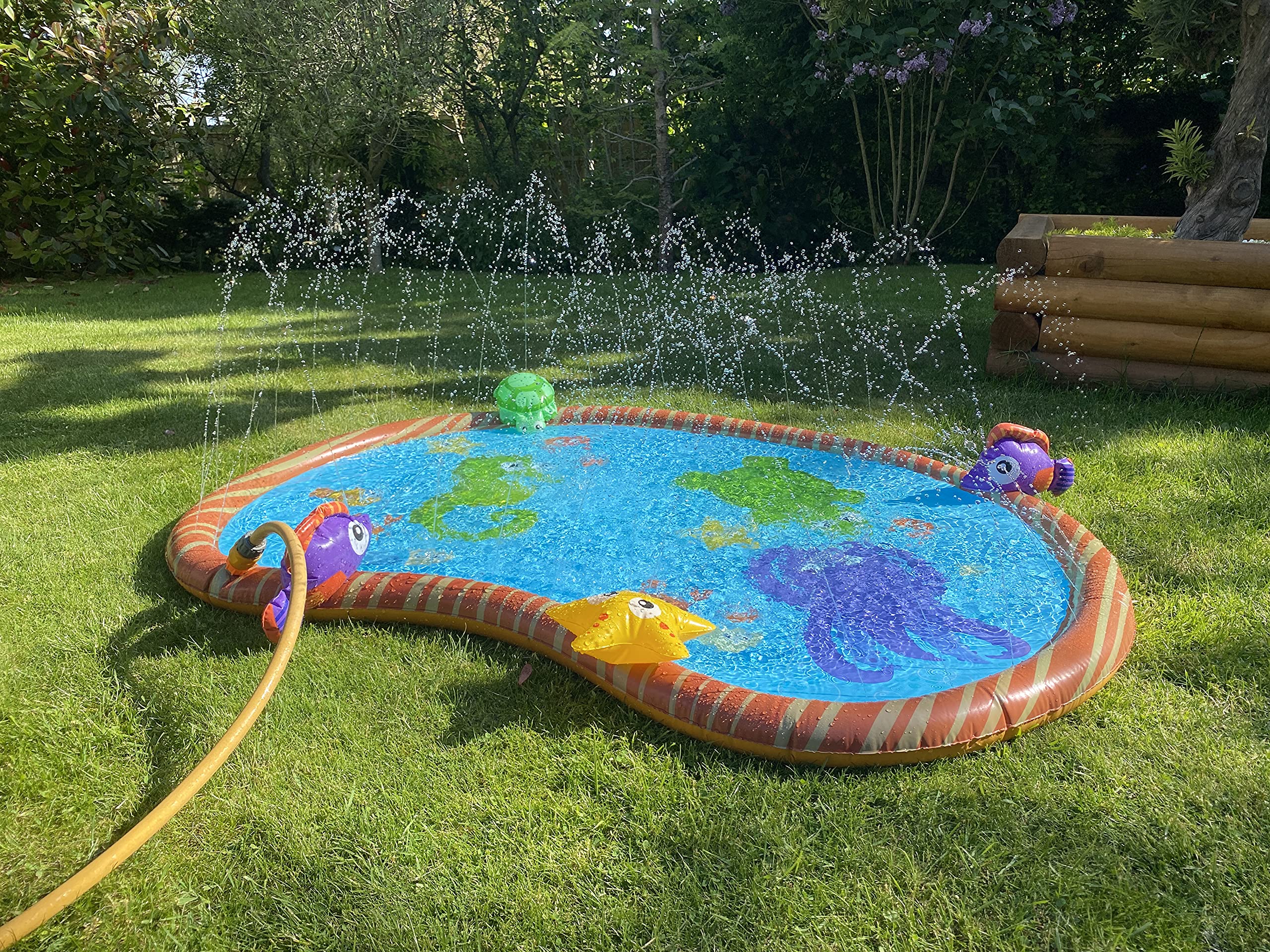 Tapis d'arrosage, tapis de jeu d'eau, tapis gonflable portable durable pour arroser et éclabousser, pataugeoire, piscine, été, jouets de pulvérisation essentiels pour enfants, extérieur