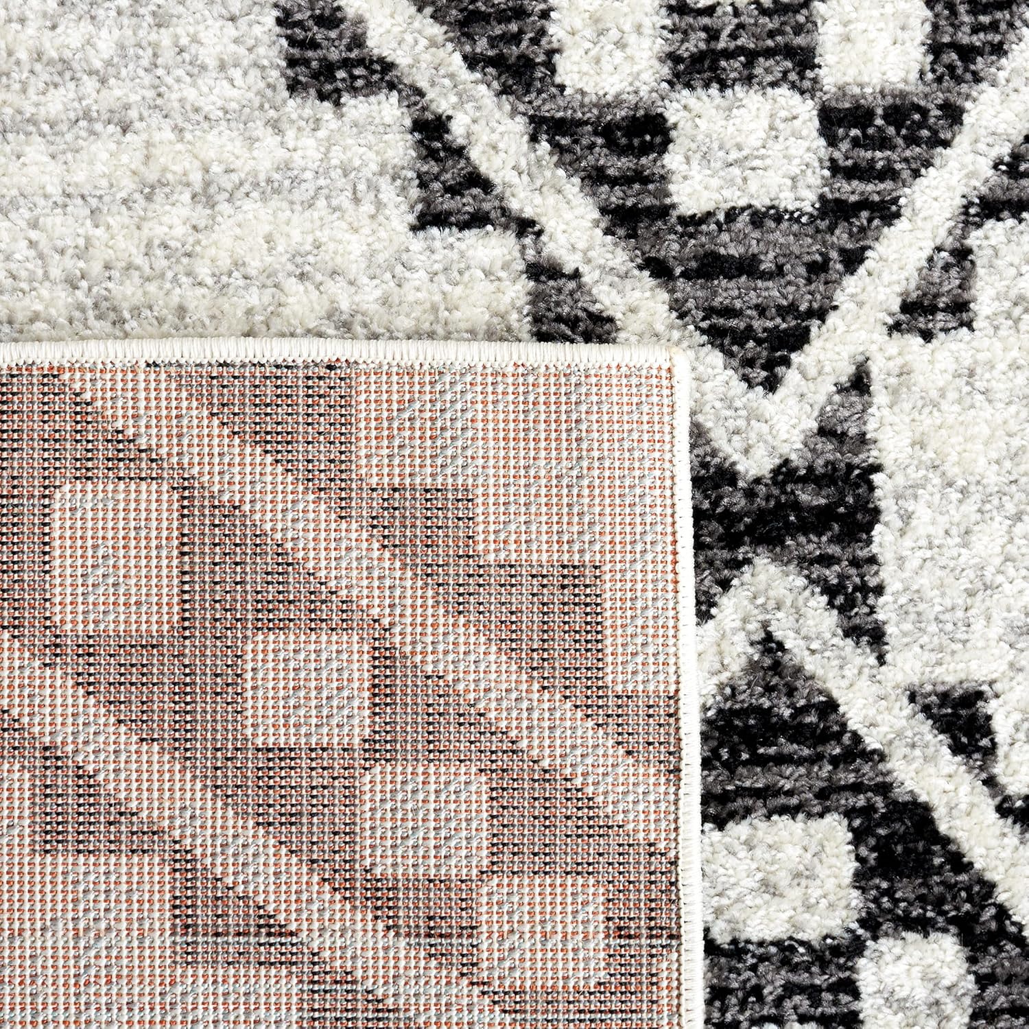 SAFAVIEH Area Rug 9x12 - Tulum Collection - Large - Ivory & Black, Moroccan Boho Tribal Diamond Design, Non-Shedding & Easy to Clean, Ideal for Living Room, Bedroom, Dining Space (TUL642A)