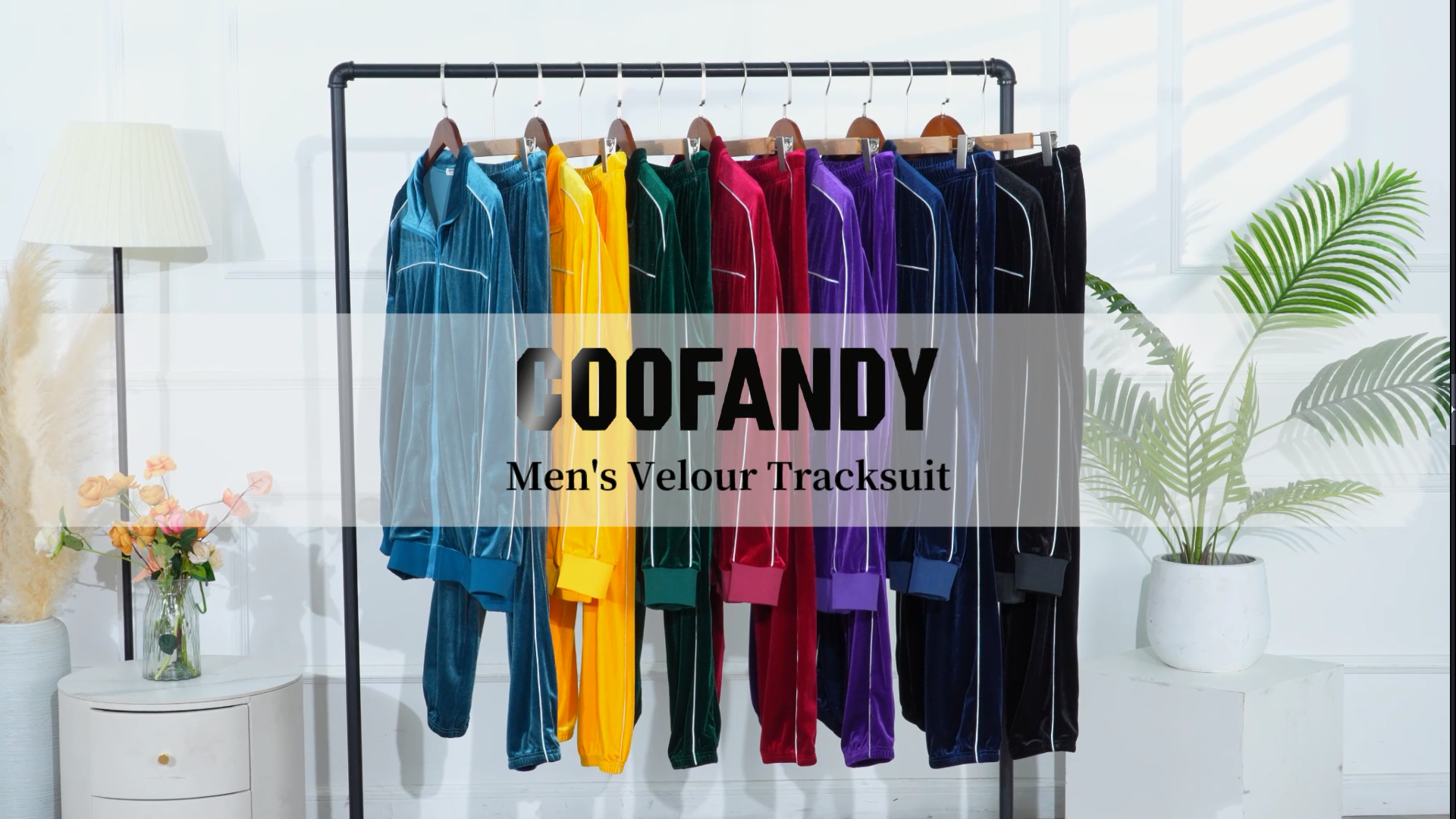 COOFANDY Velour Sweatsuits for Men Casual Track Suit 2 Piece Set