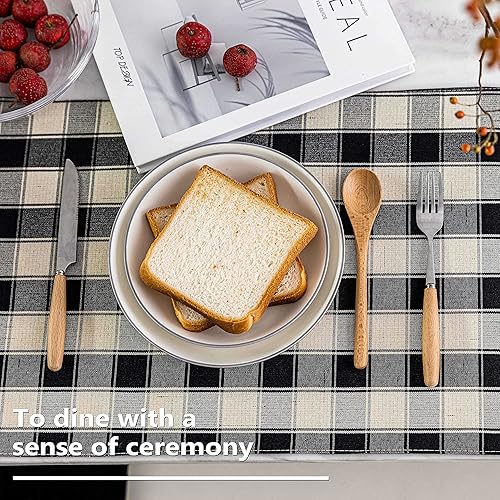 Miniatura 3 de Home Brilliant Juego de 6 manteles individuales lavables para mesa de cocina, 13 x 19 pulgadas, color marrón y crema