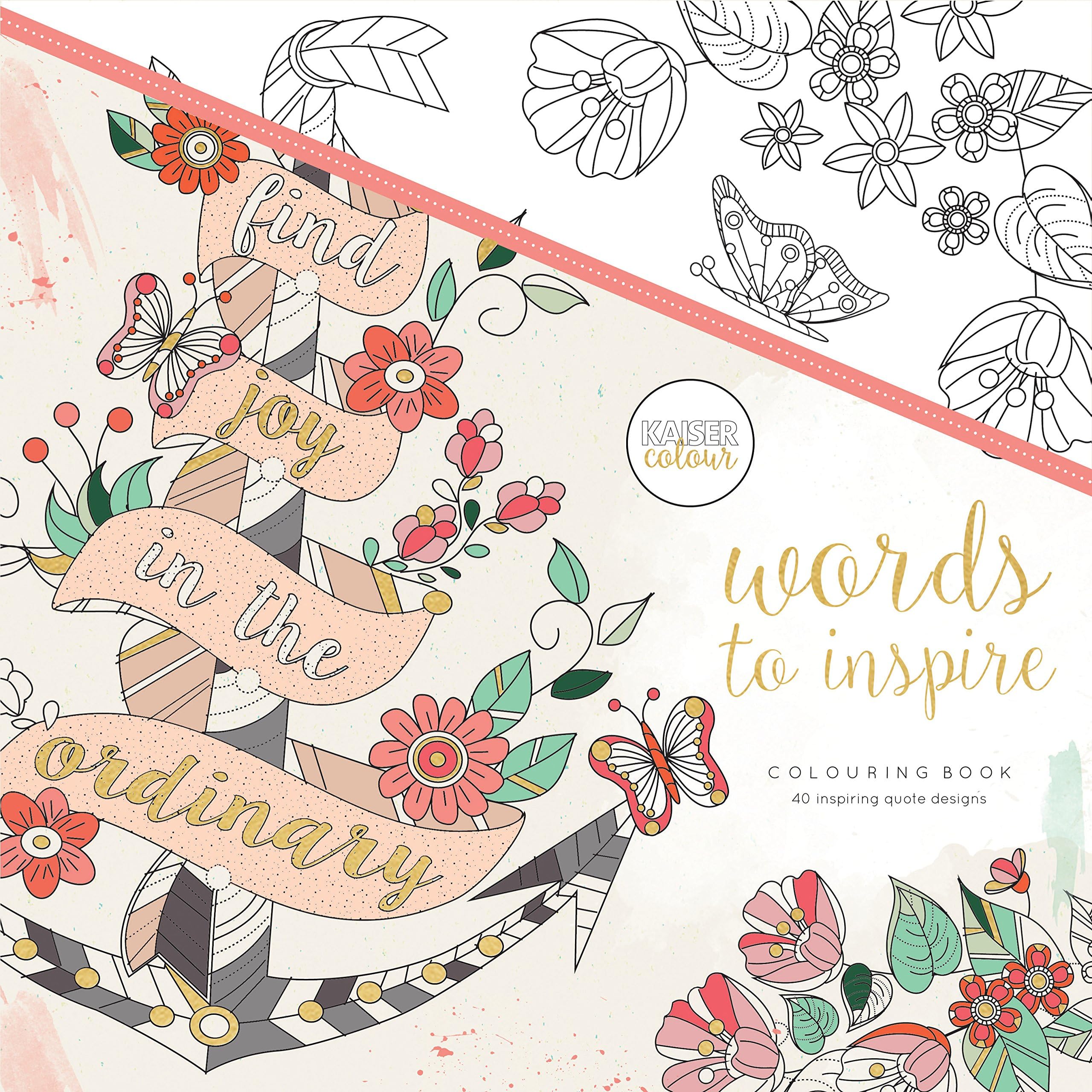 Kaisercraft KaiserColour Perfect Bound Coloring Book-Words to Inspire, Other, Multicoloured, 25.4x24.79x0.81 cm