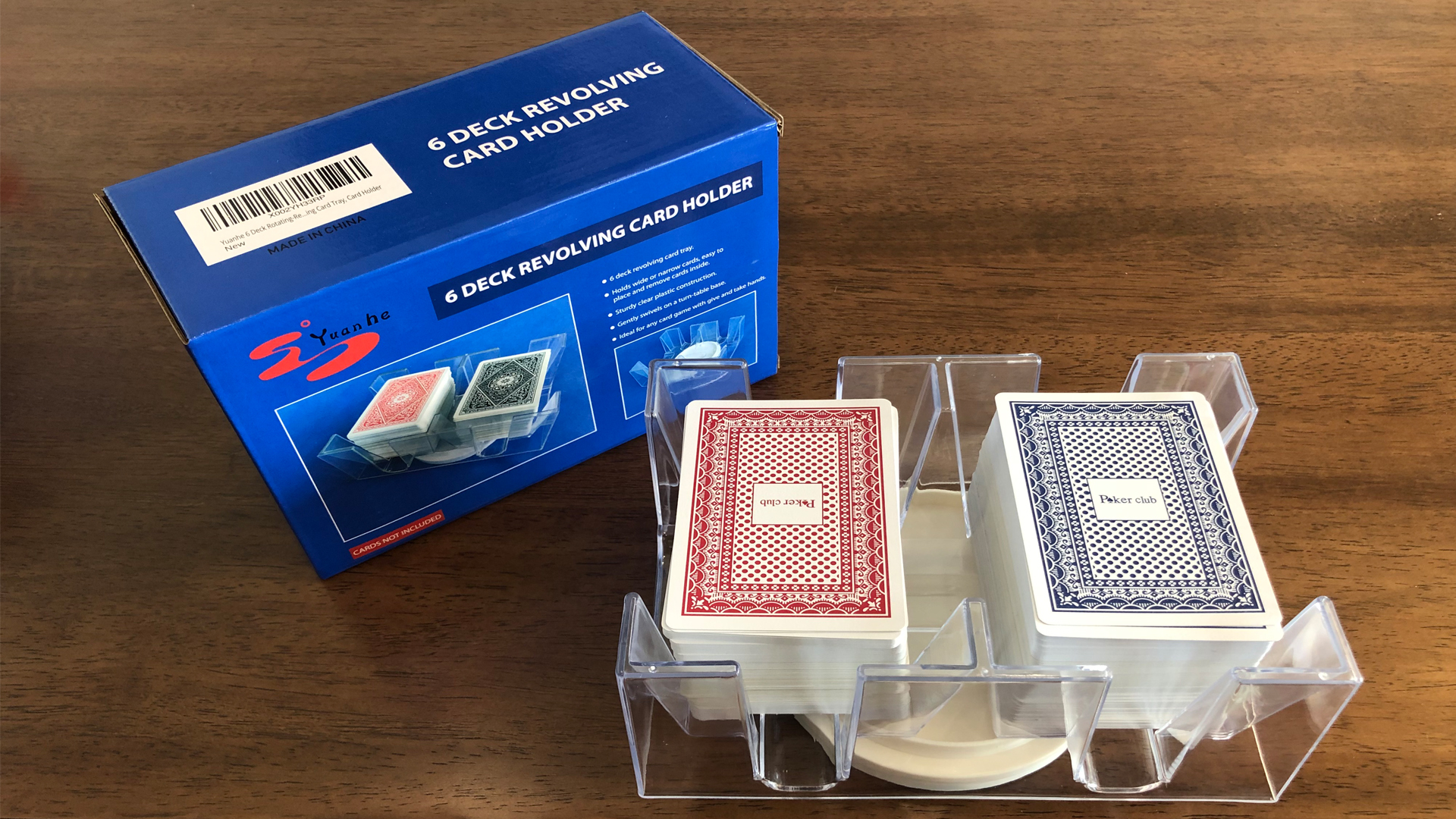Amazon.com: Yuanhe Canasta Playing Card Holder - 6 Deck Revolving