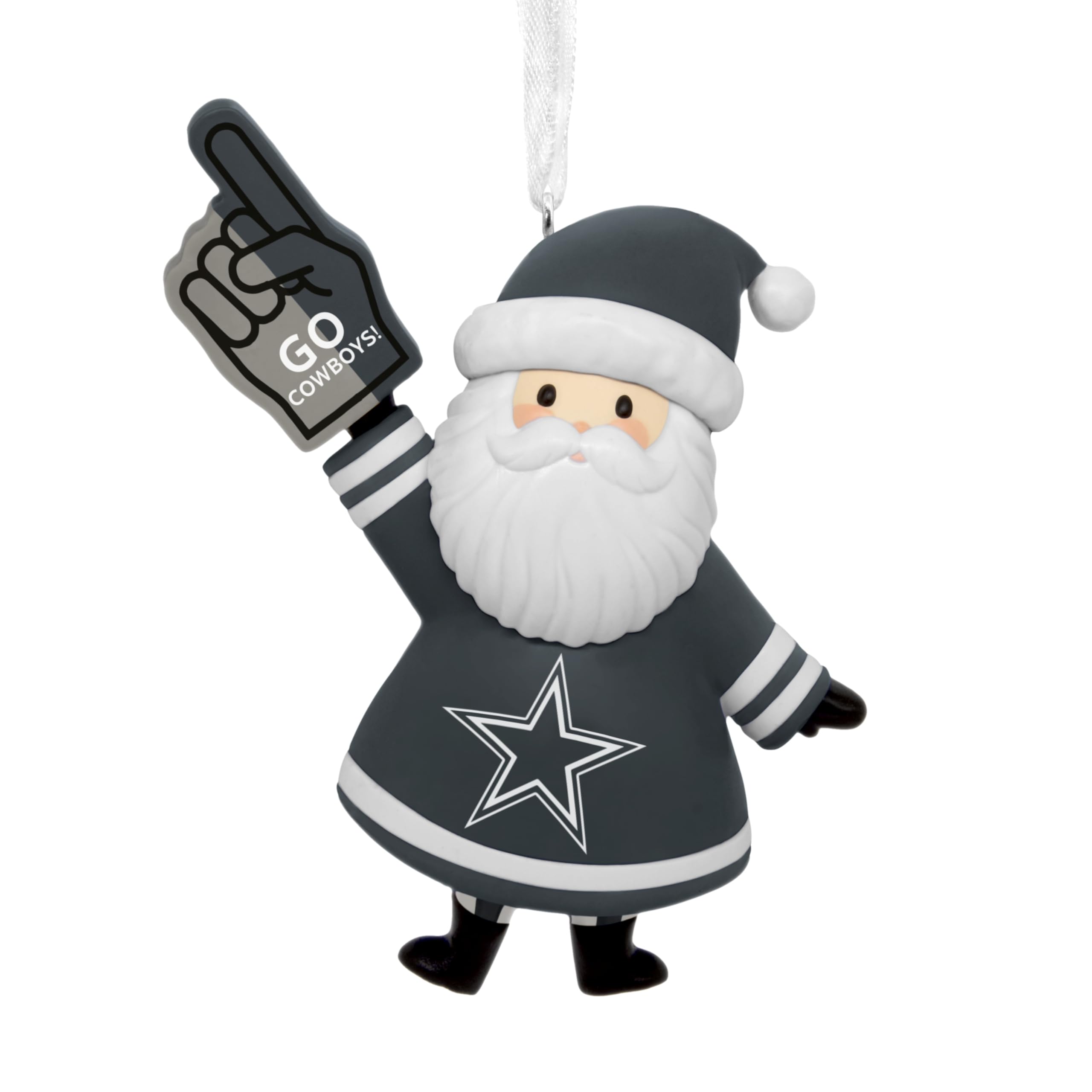 Hallmark NFL Dallas Cowboys Santa Fan Christmas Ornament, Gifts for Sports Fans