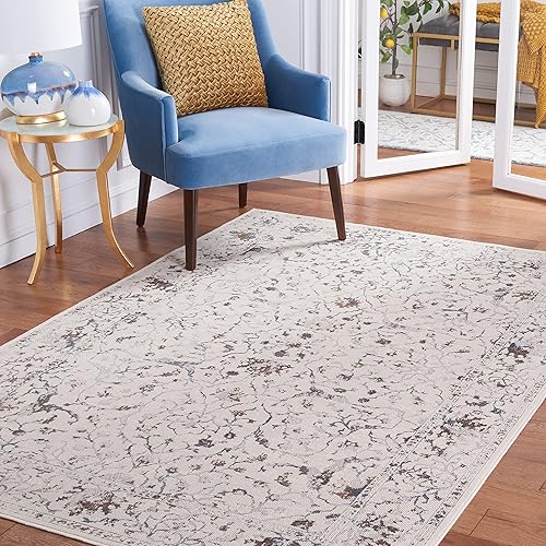 SAFAVIEH Noble Collection - Alfombra de área de 8 x 10 pies, multicolor y beige, diseño de viscosa envejecida, ideal para zonas de alto tráfico en