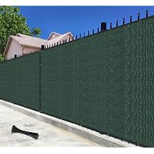 Bynbbur 6 x 20 Green Privacy Fence Screen Net Fencing 90% Privacy Blockage Windscreen Mesh Shade Cover with Copper Grommet for Patio Backyard Garden Swimming Pool, Zip Ties Included