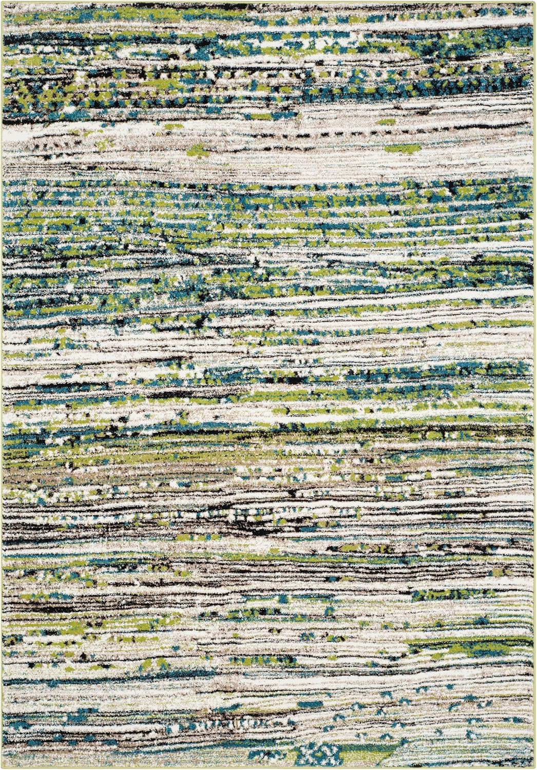 SAFAVIEH Porcello Collection Runner Rug - 2'3" x 6', Cream & Green, Modern Design, Non-Shedding & Easy Care, Ideal for High Traffic Areas in Living Room, Bedroom (PRL6944L)