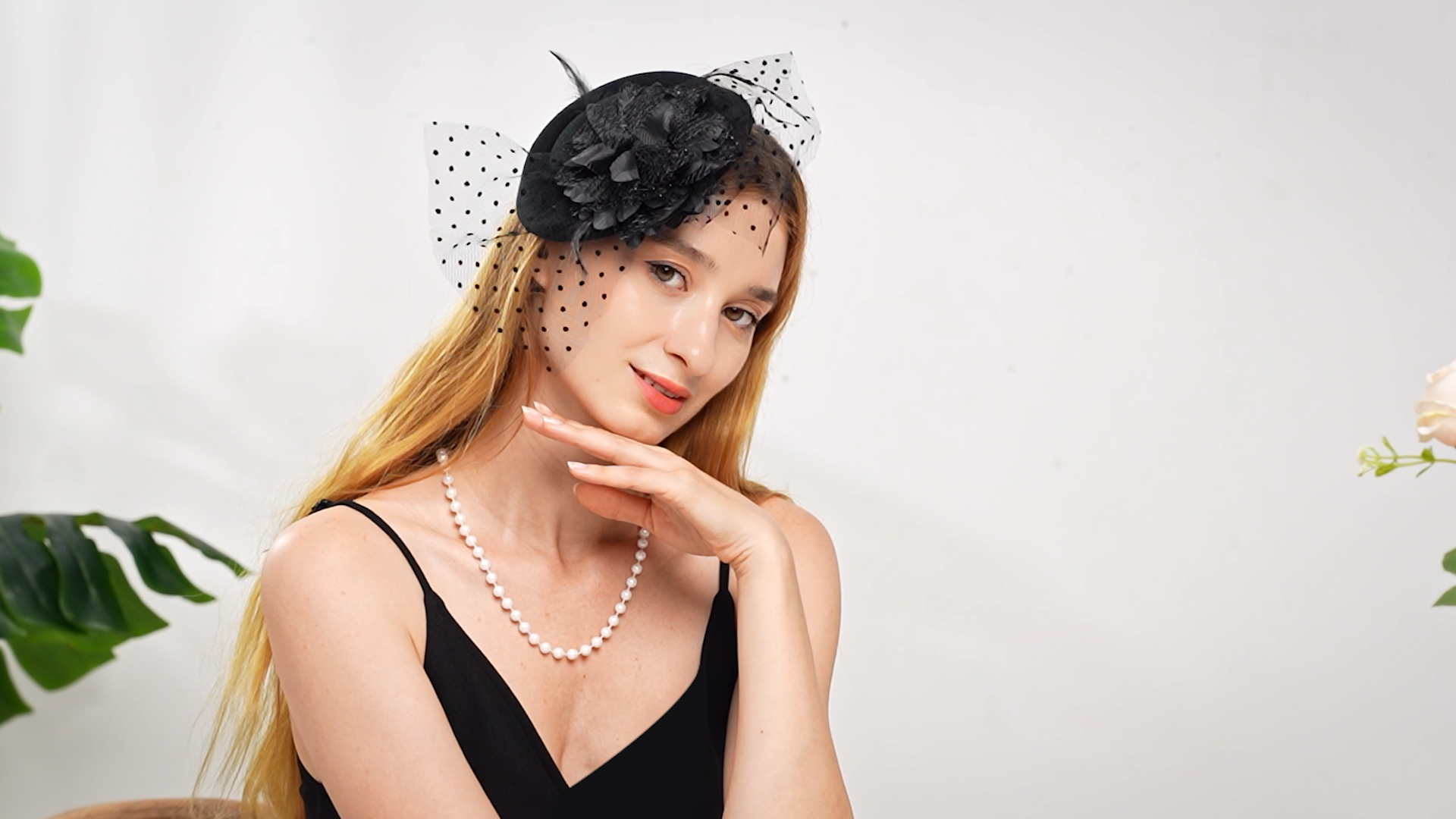 Geyoga 8 Pcs Fascinator Hat with Veil for Funeral,Black  display picture 2