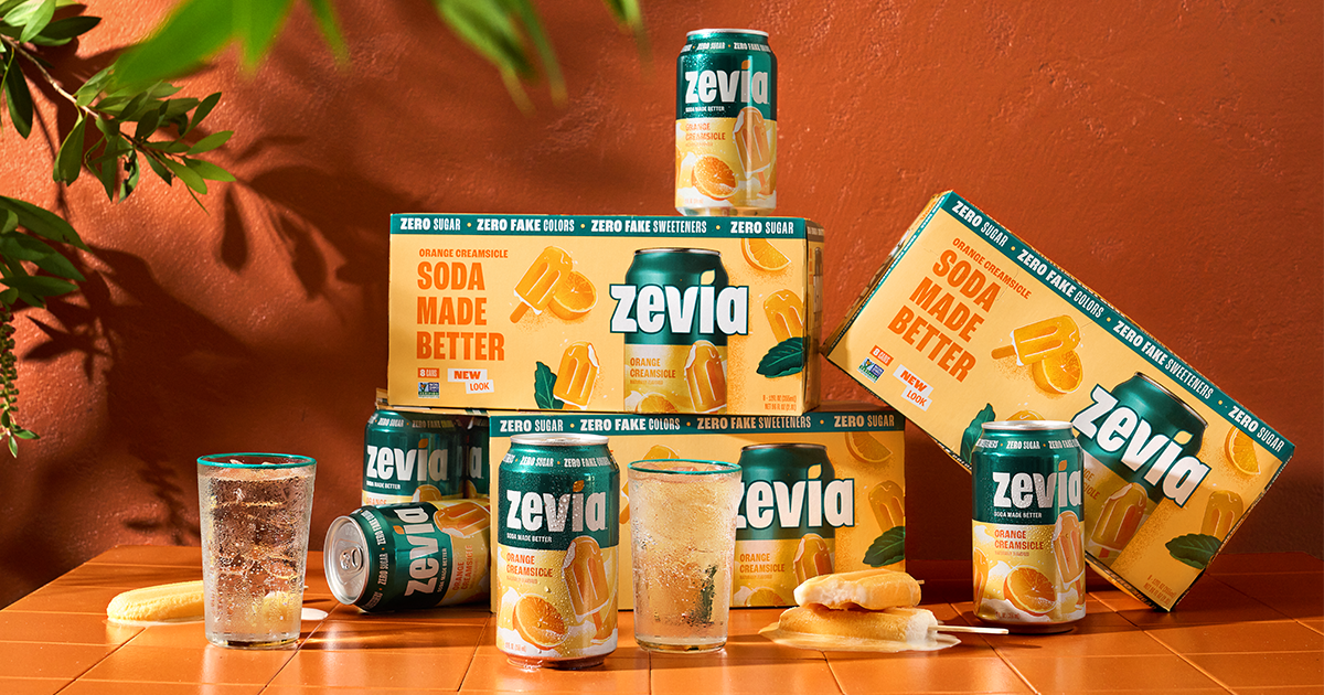 Amazon.com : Zevia Zero Sugar Soda, Orange Creamsicle, 12 oz Cans