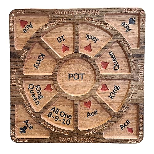 Limited Edition 16"x16" Solid Red Oak Tripoli, Michigan Rummy or Rummoli Board 8-9-10 NTT