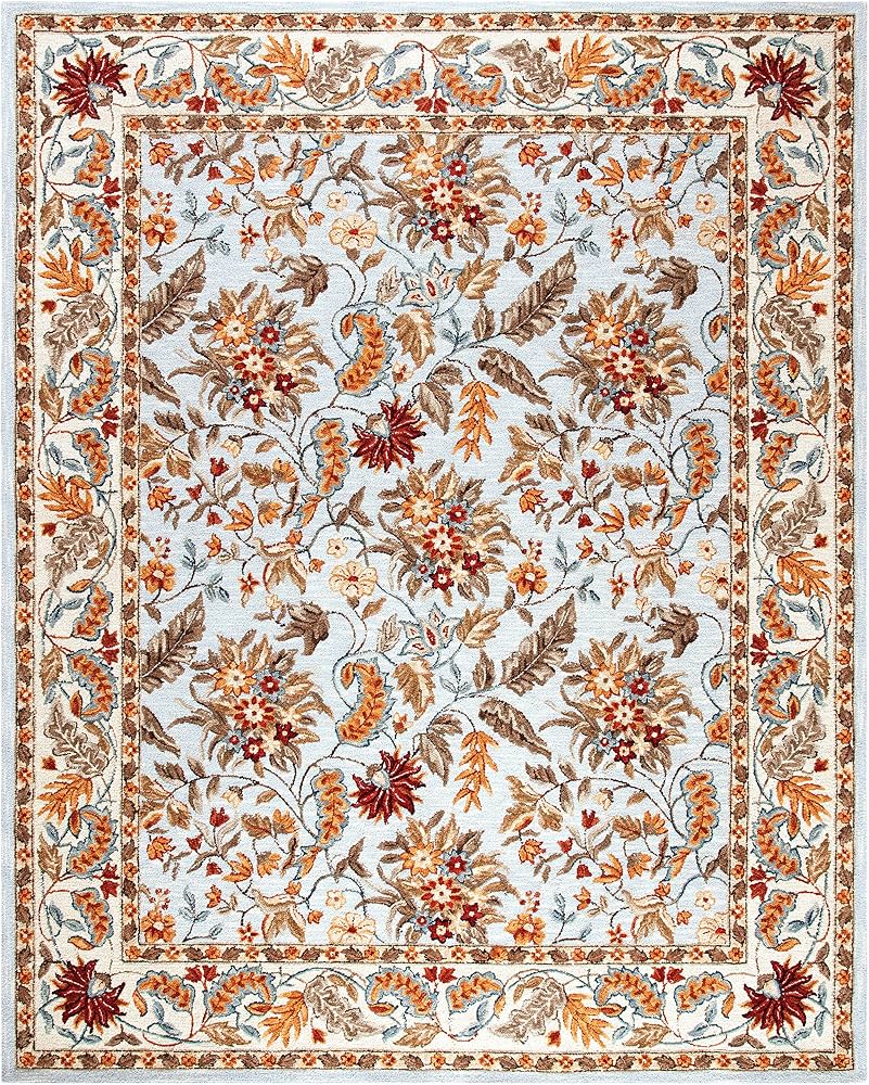 Amazon.com: SAFAVIEH Chelsea Collection 8'9" x 11'9" Light Blue HK141D  Hand-Hooked French Country Wool Area Rug : Everything Else