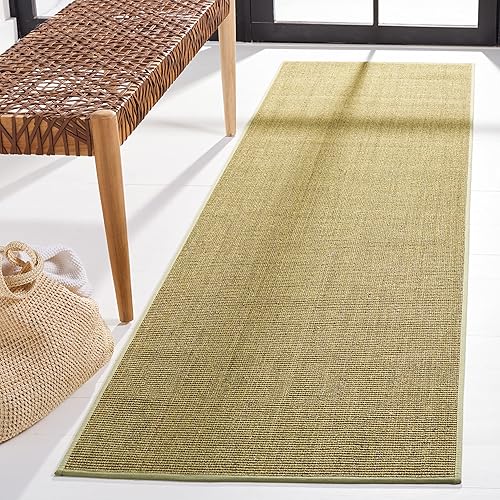 MARTHA STEWART Collection by SAFAVIEH MSR9501Y - Alfombra de pasillo de sisal y yute de 2 pies 3 pulgadas x 12 pies color verde