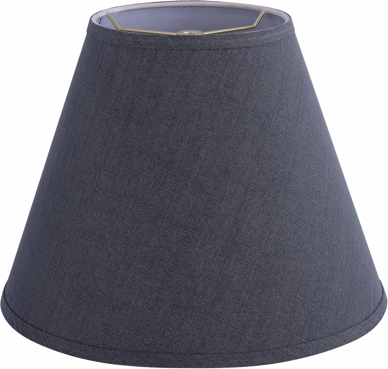 Aspen Creative 32139 Hardback Empire Transitional Spider Lamp Shade in Navy Linen Fabric, 7" Top x 14" Bottom x 11" Slant Height
