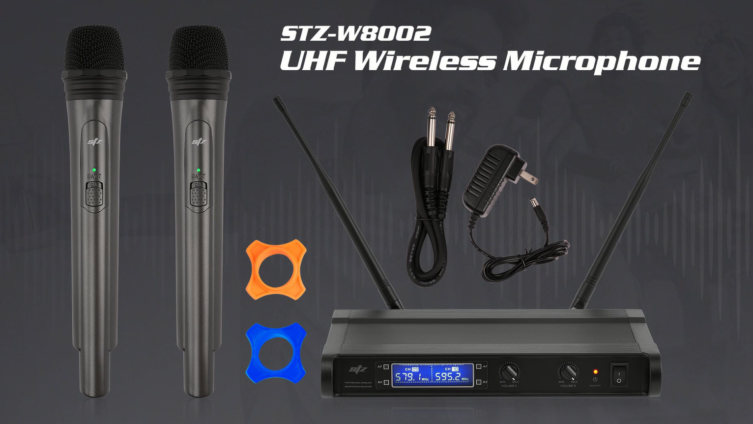 Amazon.com: Studio Z UHF Wireless Microphone (STZ-W8002), Dual