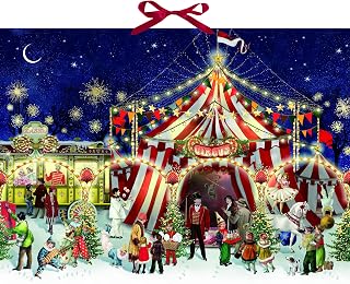 Coppenwrath Circus at Christmas Coppenrath Advent Calendar Design by Barbara Behr 52 x 38 cm Iridescent glitter / Ribbon, Multicolor