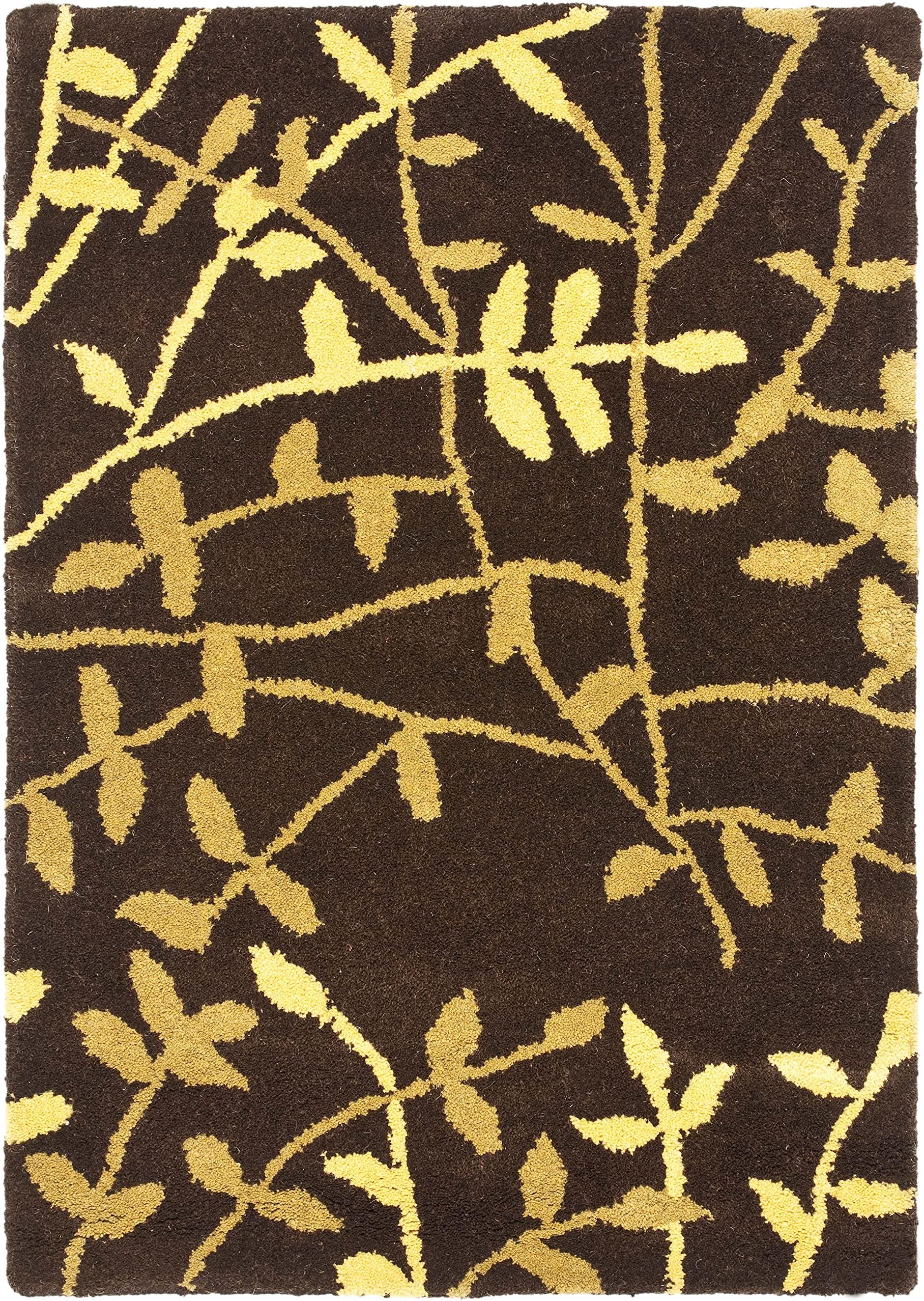 Soho Collection 2' x 3' Brown/Multi SOH733C Handmade Premium Wool & Viscose Accent Rug