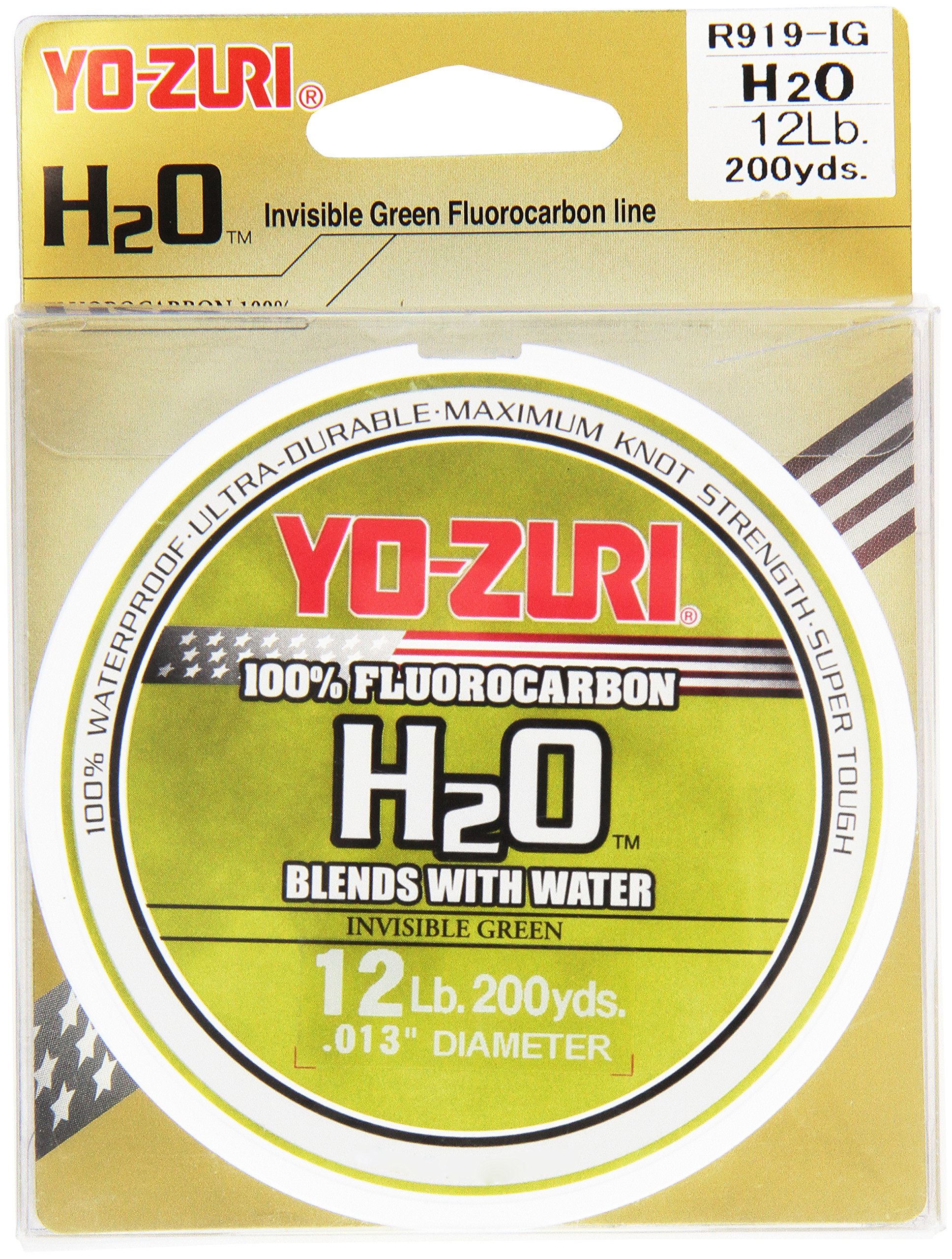 Yo-Zuri H20 Fluorocarbon 200-Yard Leader Line, Invisible Green, 20-Pound