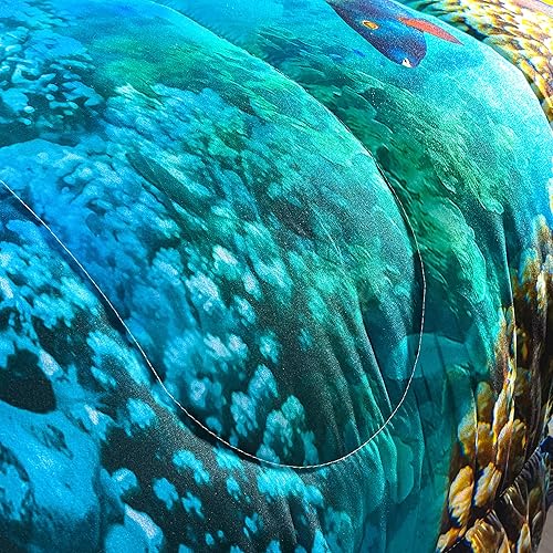 Miniatura 6 de CVHOUSE Juego de ropa de cama de tortuga marina, edredón de tortuga marina, juego de edredón de playa oceánica para niños y niñas, juego de edredón