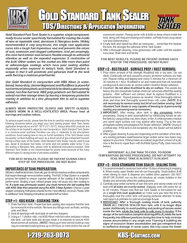 Miniatura 6 de KBS Coatings 52050 Kit de sellador de tanque de ciclo grande, sella tanque de hasta 12 galones
