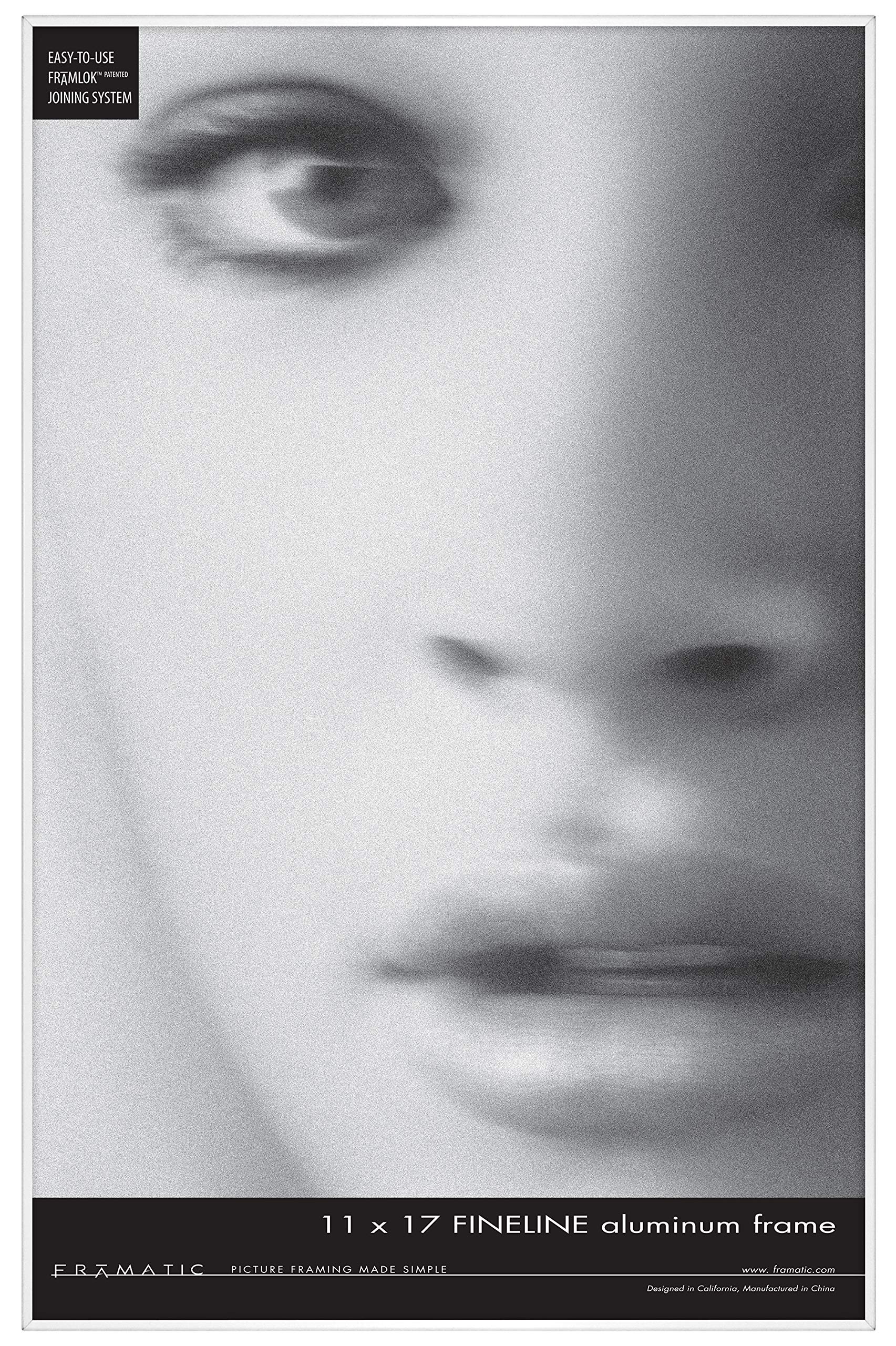 MCSWhite Framatic Fineline 11x17 Inch Aluminum Frame, (302220), 11 x 17