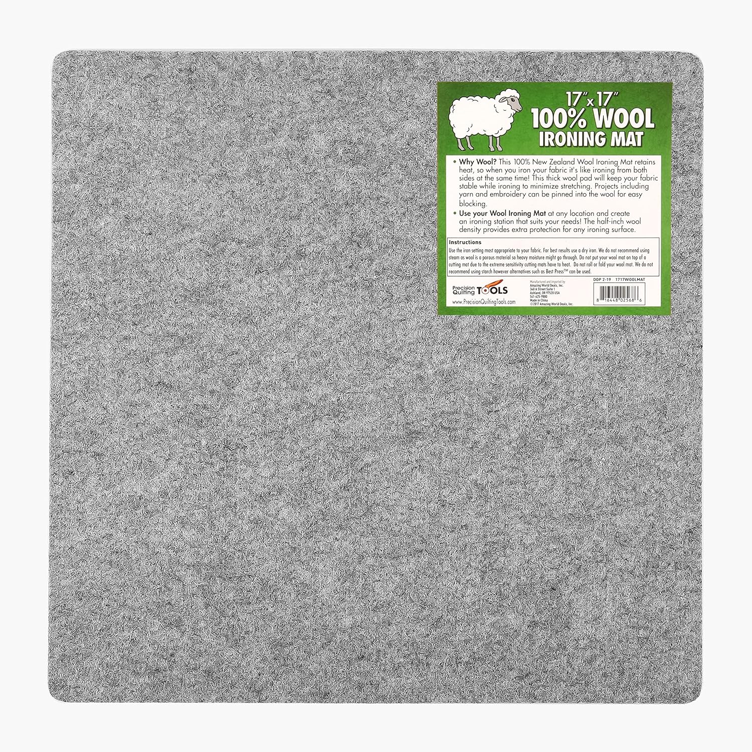 Precision Quilting Tools 17"x24" Wool Ironing Mat - 100% New Zealand Wool