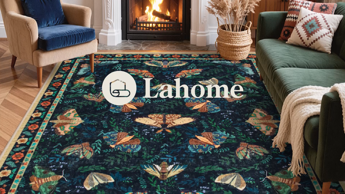 Tapete decorativo Lahome Villette 8x10 azul miniatura 7