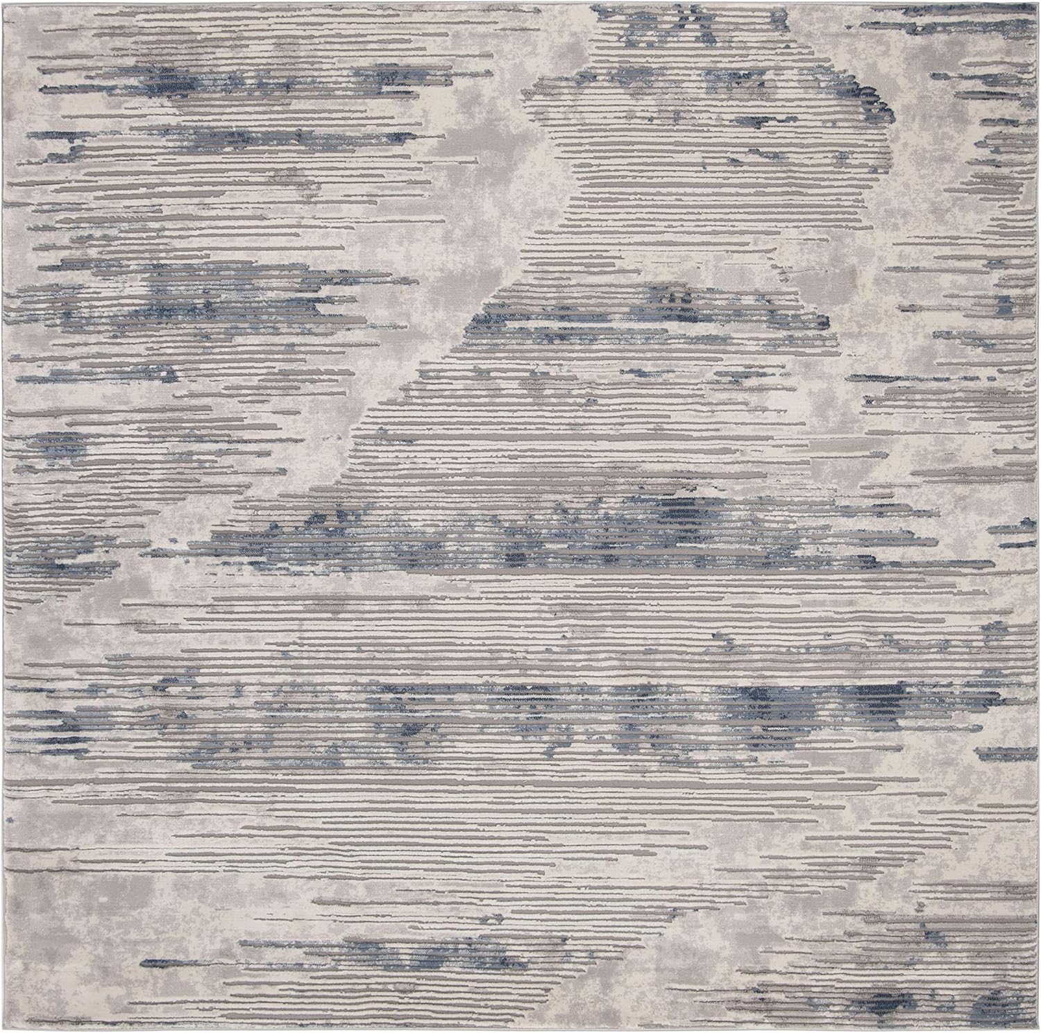 SAFAVIEH Meadow Collection 2'7" x 8' GreyIvory MDW183F Modern Abstract Runner Rug
