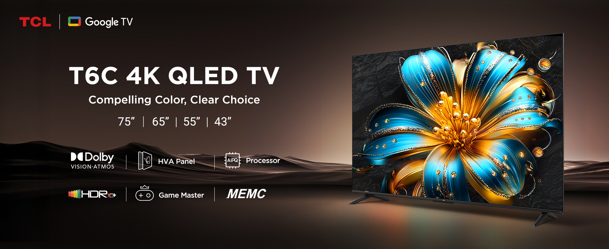 TCL 108 cm (43 inches) 4K UHD Smart QLED Google TV 43T6C : Amazon