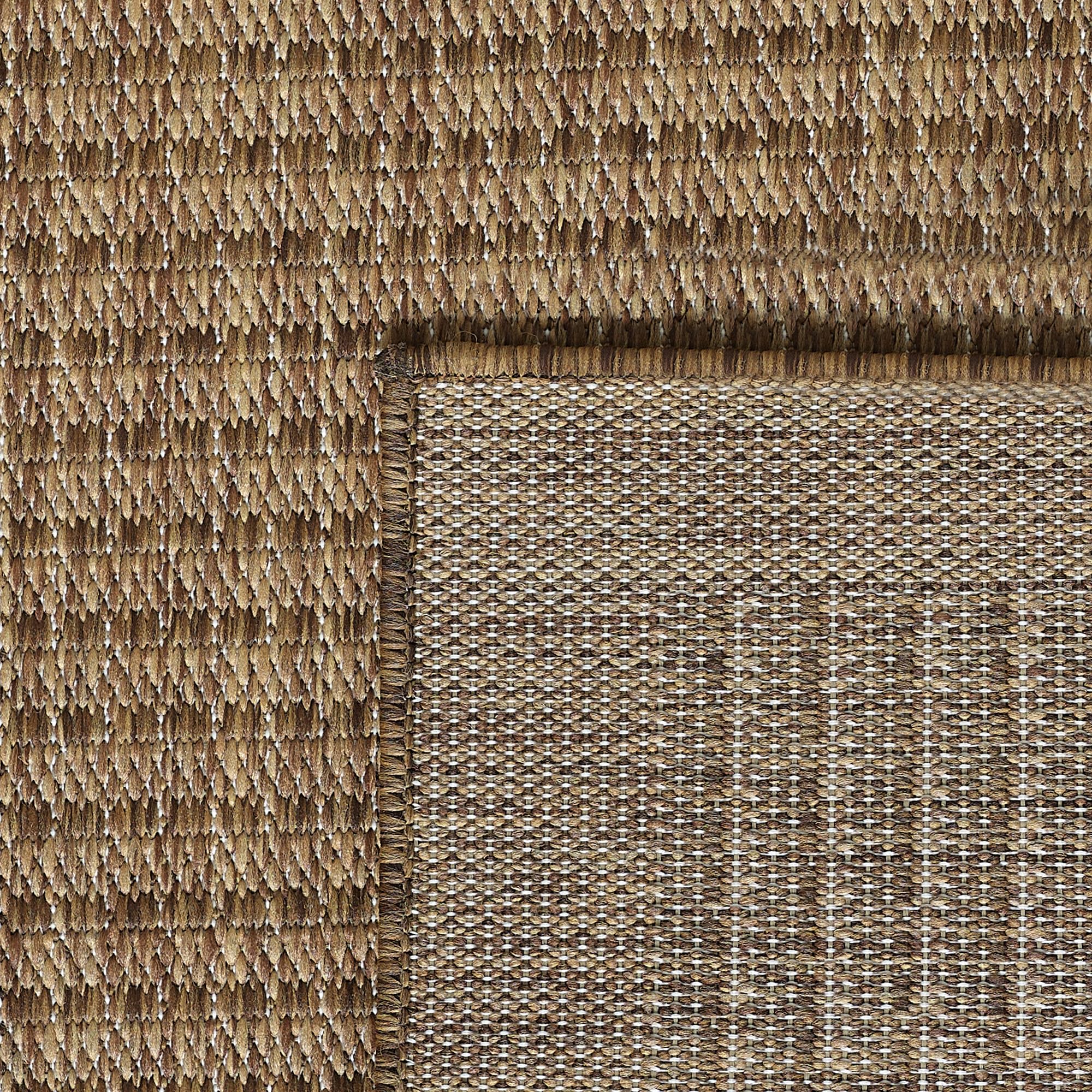 Carpettex In & Outdoor Teppich Wetterfest 200x300 (200 x 290 cm) Braun - Sisal Optik Balkon Teppich Waschbar, Wasserfest und Flachgewebe - Ideal als Teppich für Küche, Terrasse, Garten und Camping