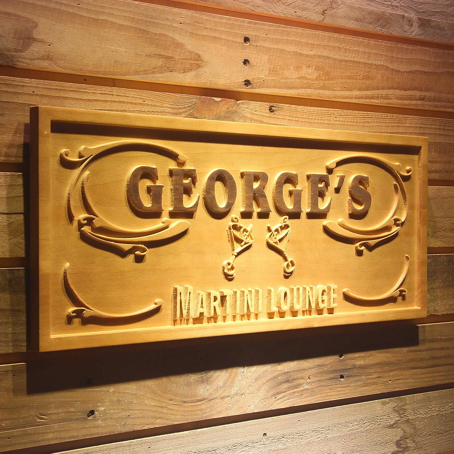 ADVPRO wpa0088 Name Personalized Martini Lounge Club Wine Bar Wood Engraved Wooden Sign - Standard 23 x 9.25