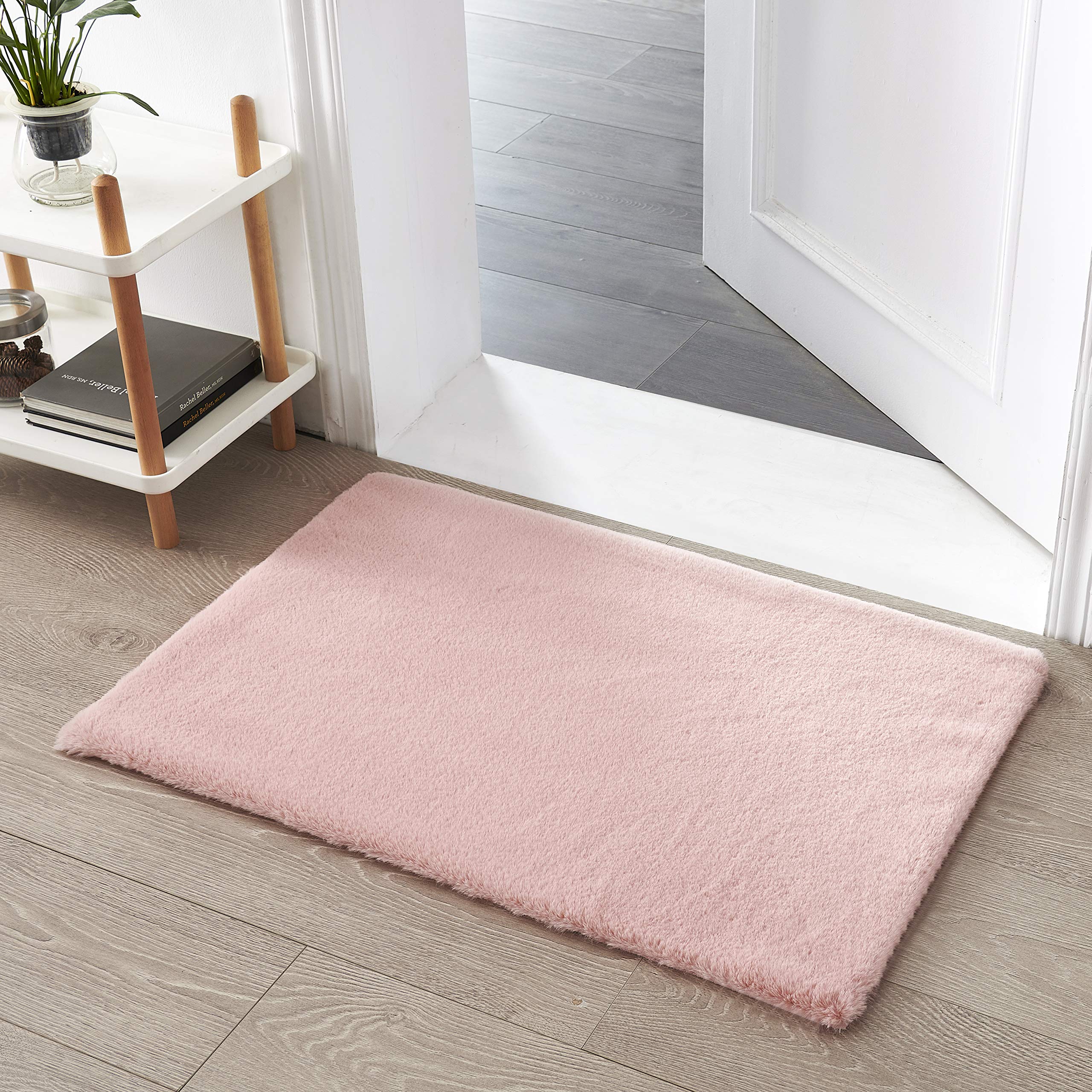 Teppich Wölkchen Alfombra de imitación de Piel - Sala de Estar, decoración de la Sala de Dormir - Alfombra de Piel Lavable como Alfombra de Cama, cojín de Silla - Rosa, 60 x 90 cm