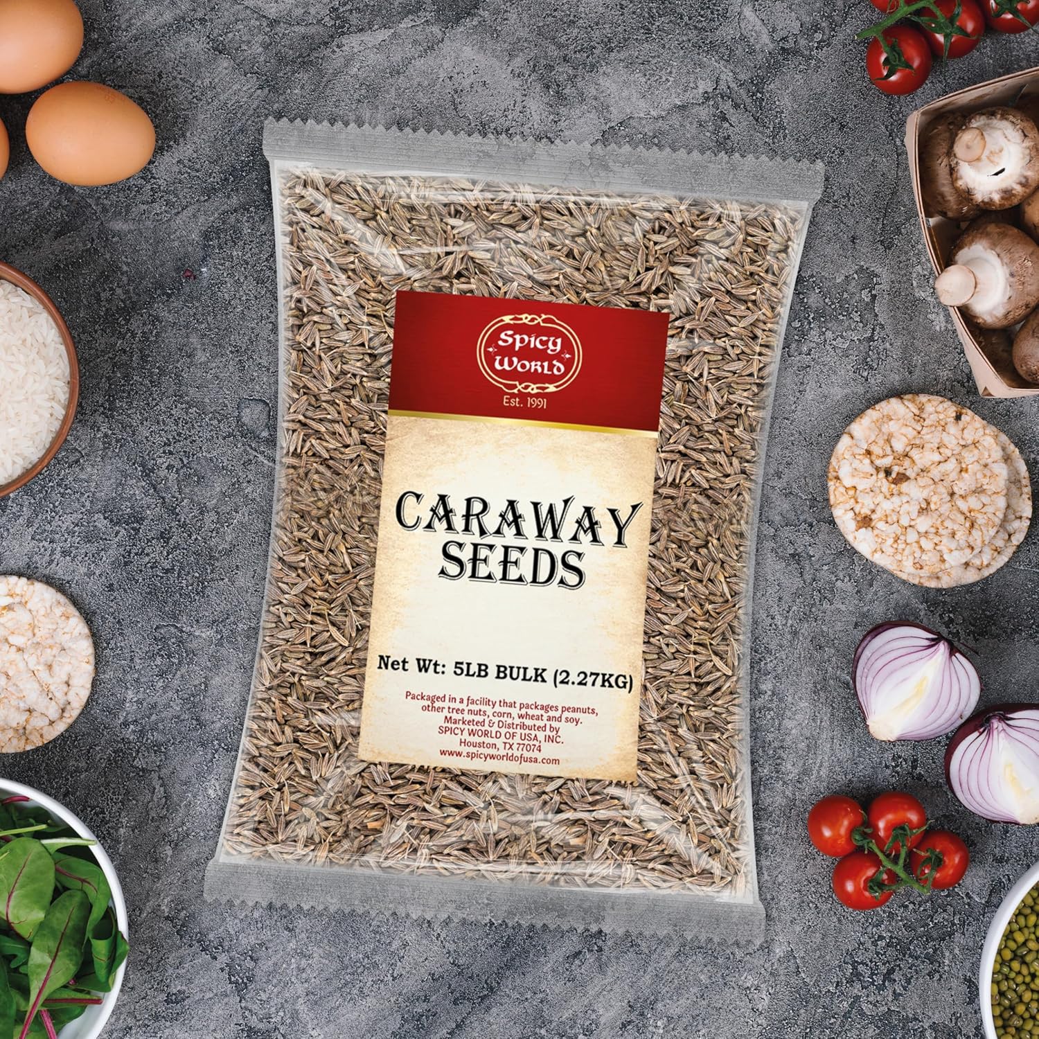 Spicy World Caraway Seeds 5 Pound Bulk Bag