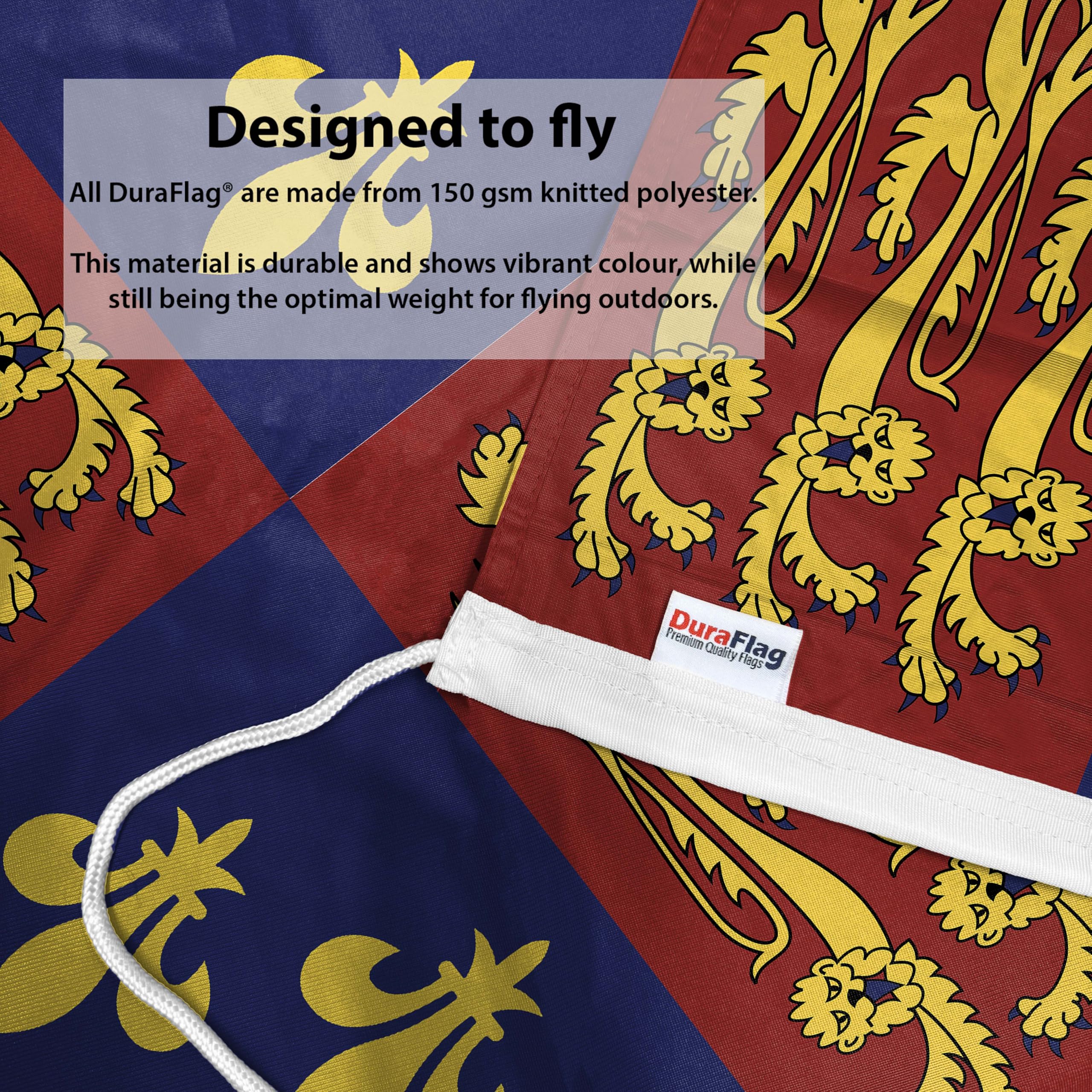 DuraFlag Royal Banner 16th Century 3ft x 2ft Flag Premium Quality With Rope & Toggle Reinforced Stitching 90cm x 60cm Historic British Royal Military Banner Flag - Image 3