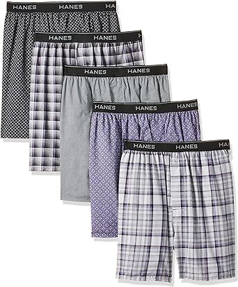 Hanes Mens Underwear Boxers Pack, Cool & Breathable Cotton Underwear, Moisture-Wicking Boxers for Men