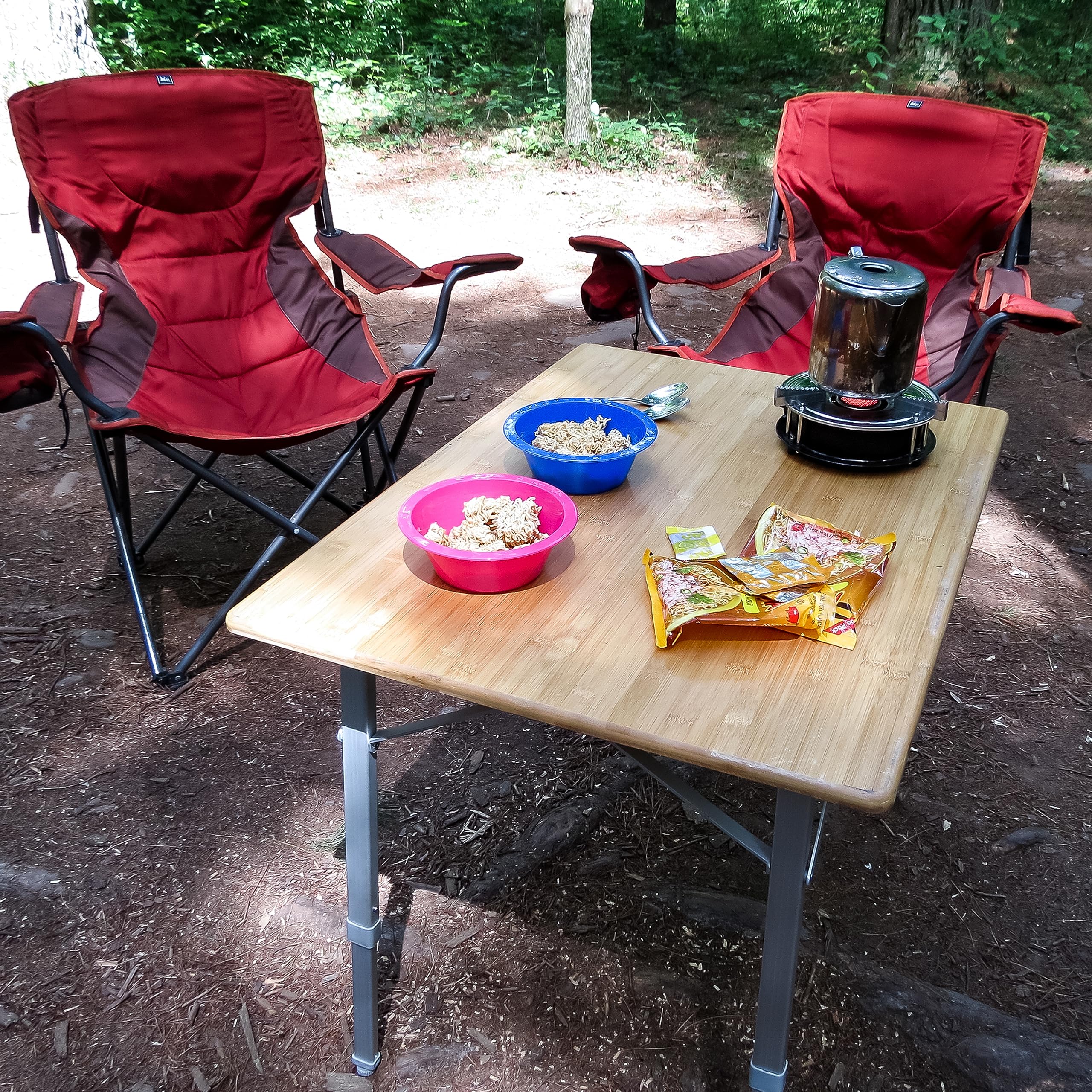 Amazon.com: Camco Folding Bamboo Table -Measures 31.4