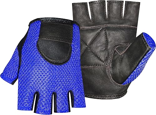 Guantes de cuero para silla de ruedas y entrenamiento con pesas de malla (talla XL)