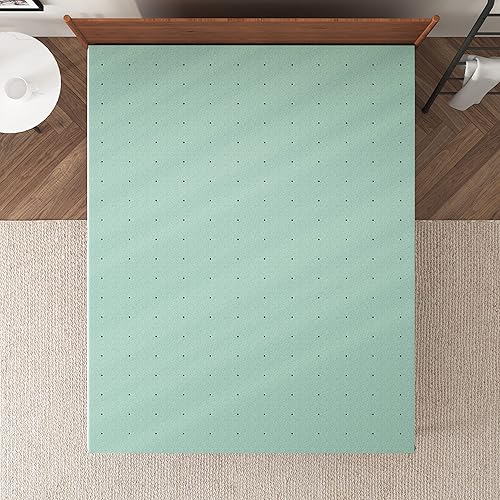 Miniatura 3 de NapQueen Cubrecolchón de espuma viscoelástica de té verde ventilado de 15 pulgadas verde elegante certificado CertiPUR-US tamaño matrimonial