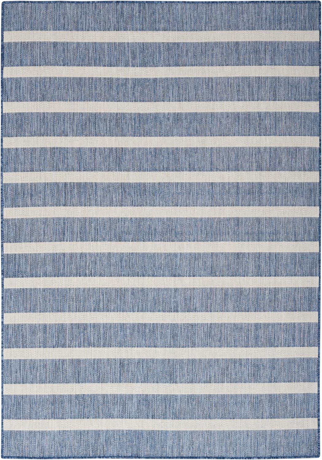 Nourison Home Positano Navy Ivory 7' x 10' Area Rug - Easy Clean, Non Shedding, Bed Room, Living Room, Dining Room, Kitchen (7' x 10')