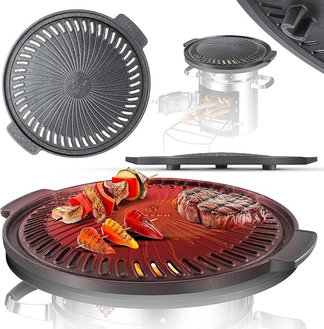 KESSER® Płyta grillowa do pieca rakietowego, Dutch Oven BBQ Rakieta, piec opalany drewnem, kuchenka kempingowa, grill kempingowy