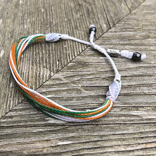 Vista 118 de Rumi Sumaq Pulseras con lazo de bandera del orgullo y el país, macramé tejida anudada a mano, cola de pez y trenzada, pulseras unisex ajustables