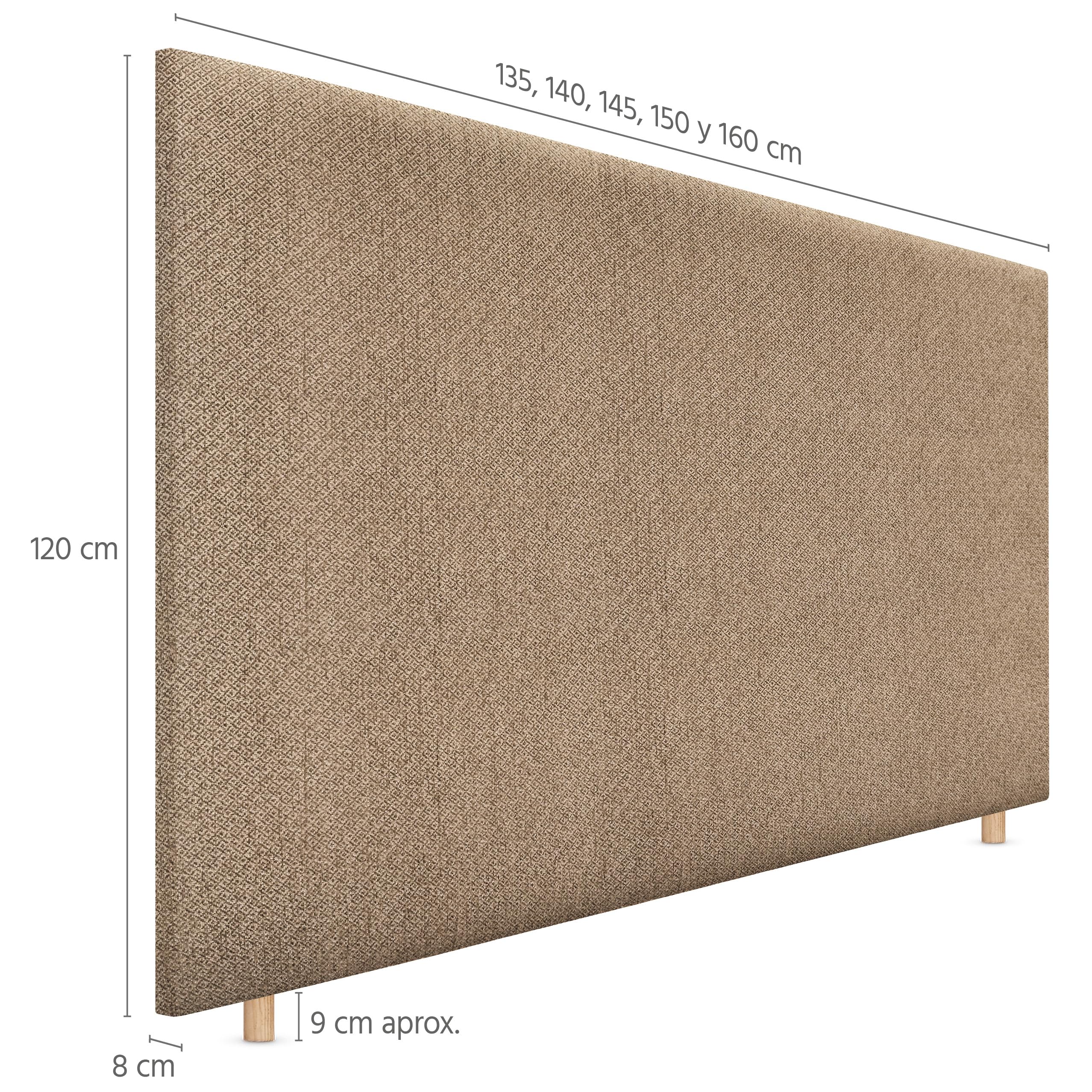 DHOME Cabecero de Tejido Luxury Liso hasta el Suelo con 8cm de Grosor Cabezal Tapizado Cama Dormitorio Moderno Top Trending (Golden Wood, 150cm)