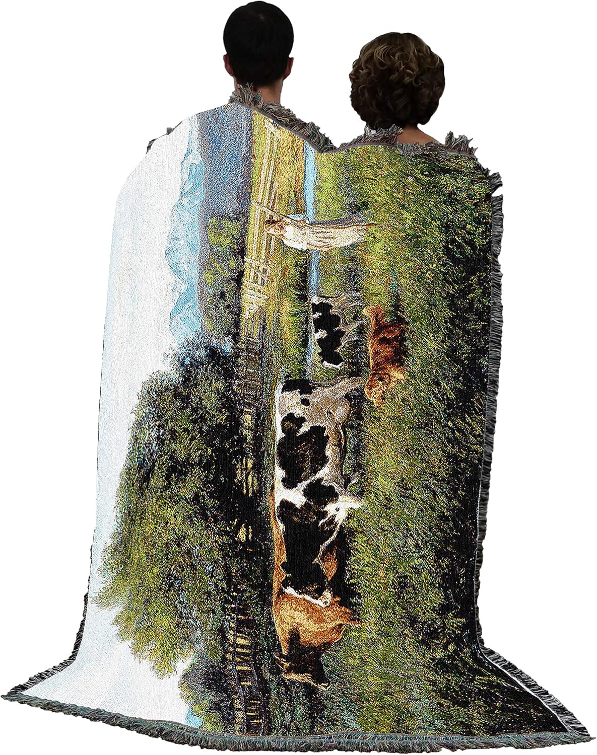 Country Girl Blanket by Robert Duncan - Early America Country Farm Gift Tapestry Throw Woven from Cotton - Made in The USA (72x54)