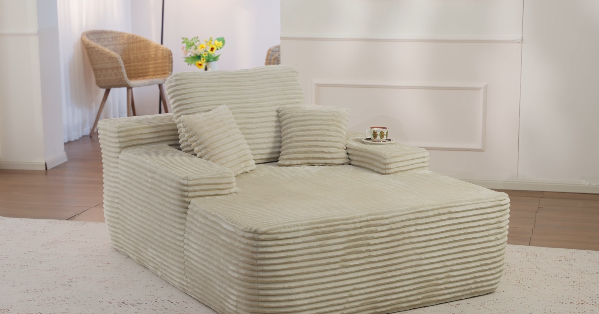 Amazon.com: Weaxty Chaise Lounge Indoor, Upholstered Plush Sofa