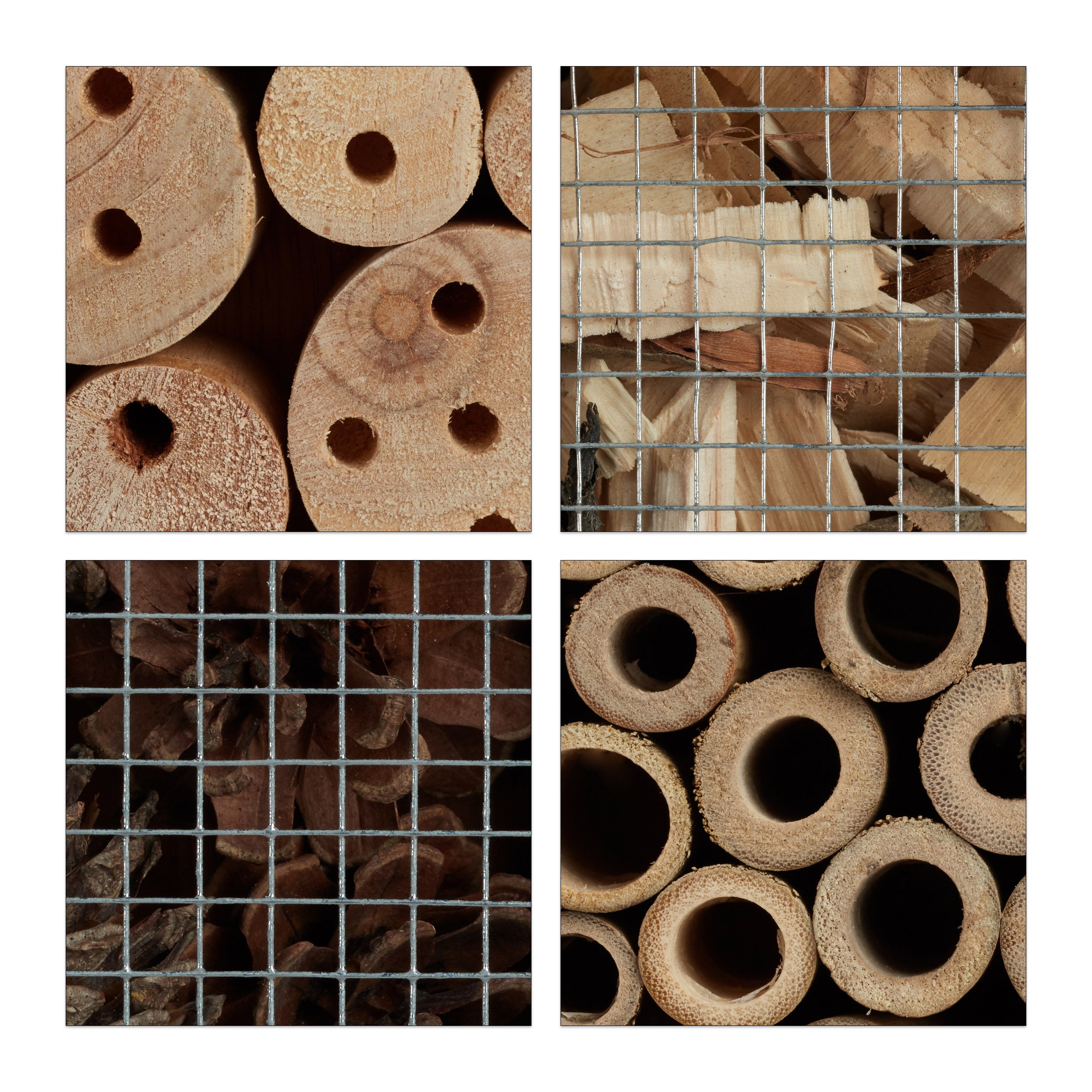Relaxdays Hotel de Insectos, Casa para Bichos de Jardín, Casita Abejas y Mariquitas, Madera Efecto Quemado, Natural