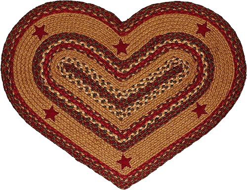 IHF Home Decor  Colección trenzada Cinnamon Star Premium  Primitivo, rústico, campestre, estilo granja  Yutealgodón  30 días sin riesgo  Alfombra de