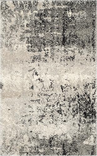 Miniatura 7 de SAFAVIEH Retro Collection RET2139 - Alfombra cuadrada de 6 pies, color gris claro/gris claro, moderno, abstracto, no desprende pelusa, para sala de