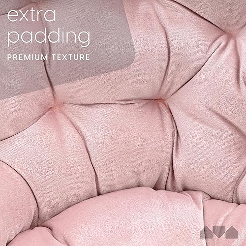 Miniatura 144 de Milliard - Silla acogedora con diseño de platillo, de pelo sintético, para dormitorio, tamaño extragrande (color blanco) Beige,Negro -,Negro +