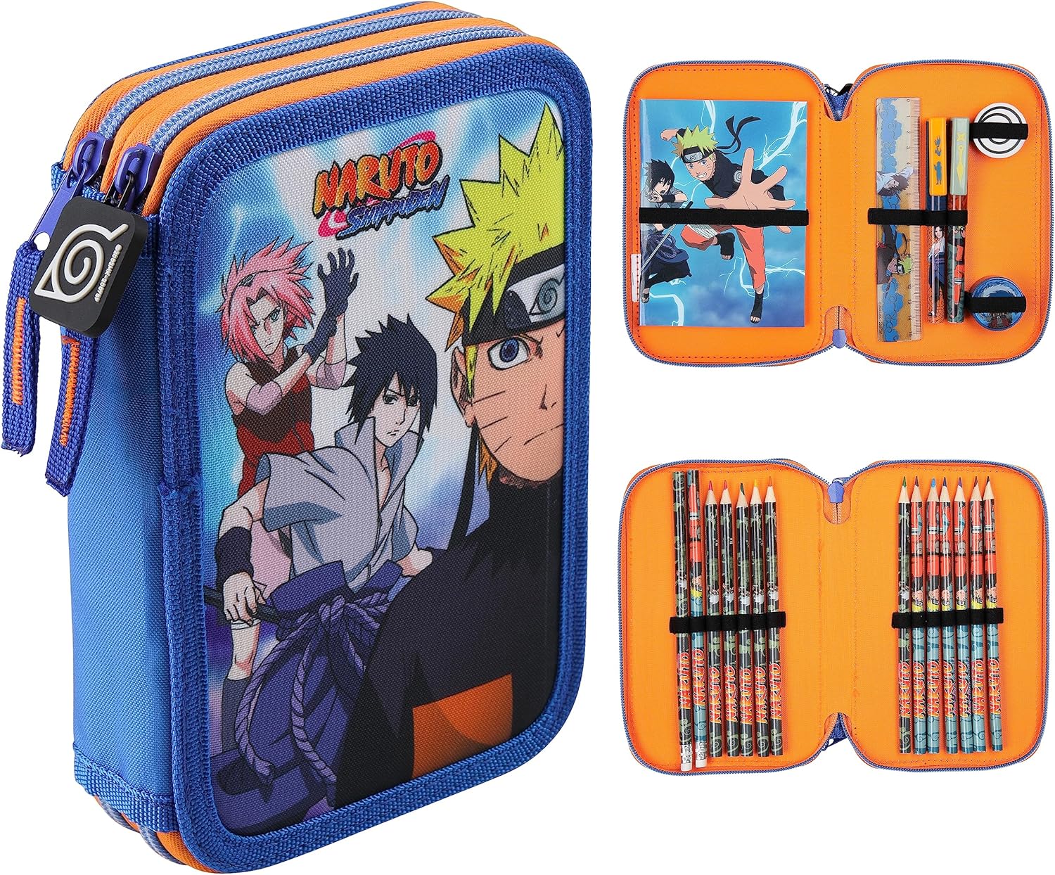 Naruto Pencil Case with Stationery Included School Supplies Filled Large Pencil Case 2