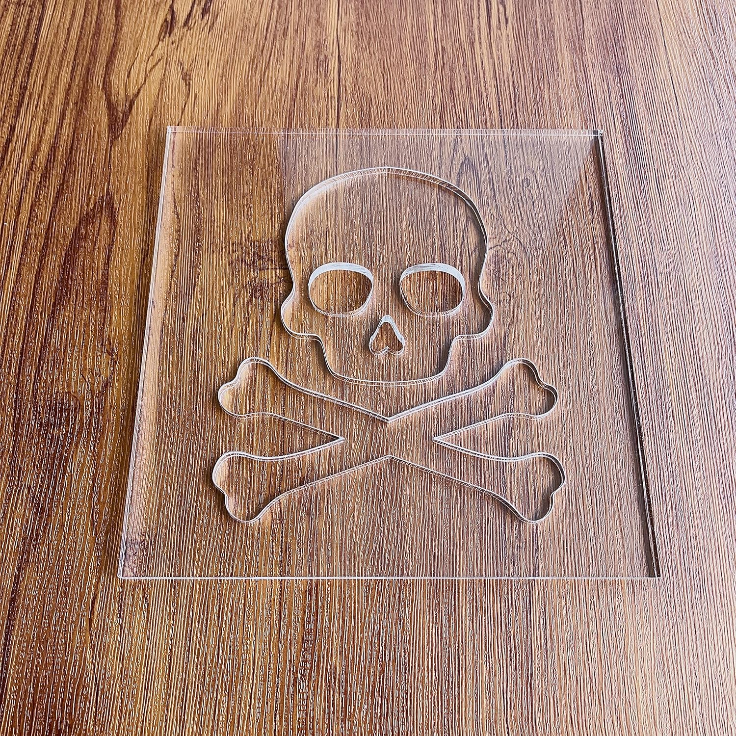 Skull Router Template, Clear Acrylic Template, Woodworking Router Template