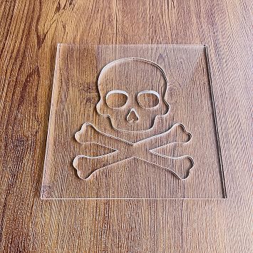 Skull Router Template, Clear Acrylic Template, Woodworking Router Template