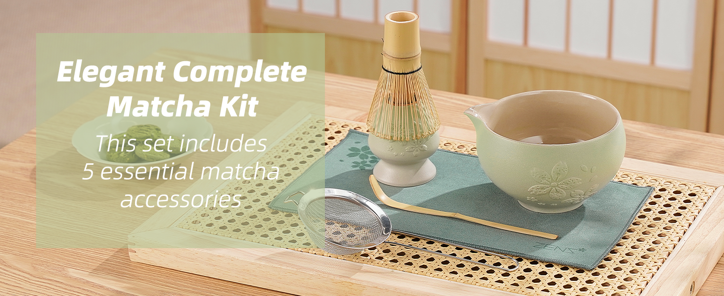 Amazon.com: ZENS Matcha Whisk Set, Ceramic Matcha Tea Set with